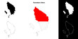 Sumatera Utara province outline map set