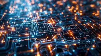 Poster - Abstract generic electronic circuit composition
