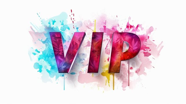 The word VIP created in Display Typography.