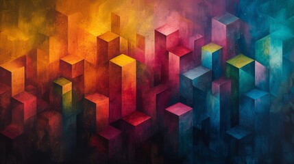 Aufkleber - Colorful abstract geometric shapes
