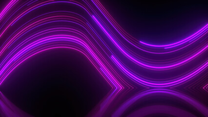 Poster - Neon purple wave. Computer generated 3d render