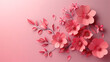 Paper Flowers on a Pink Background