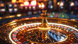 Casino Roulette Wheel in Casino Room
