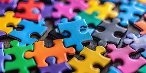 Colorful puzzle pieces