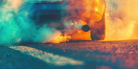 Canvas Print - photo of exhaust from car's tailpipe