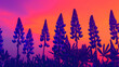 Neon Glow Lupin Silhouettes at Sunset