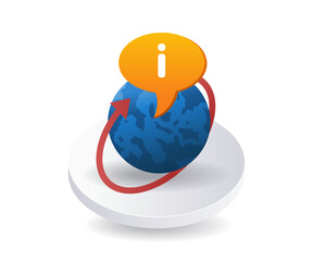 Poster - World of internet information technology infographics 3d illustration flat isometric