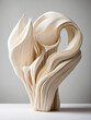 Organic form sculpture from handmade paper.