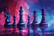 strategic chess game symbolizing business leadership and innovative planning digital painting