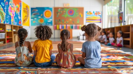 in the heart of our learning space, these students come together on the floor, ready to embark on a 