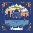 © whitecityrecords - Taj Mahal india travel poster in flat style design vector illustration