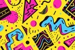 © melhak - 90's Inspired Background with Neon Colors and Bold Patterns - Vintage Decor, Party Themes