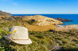 Summer hat on sunny sea coast, Murcia Spain