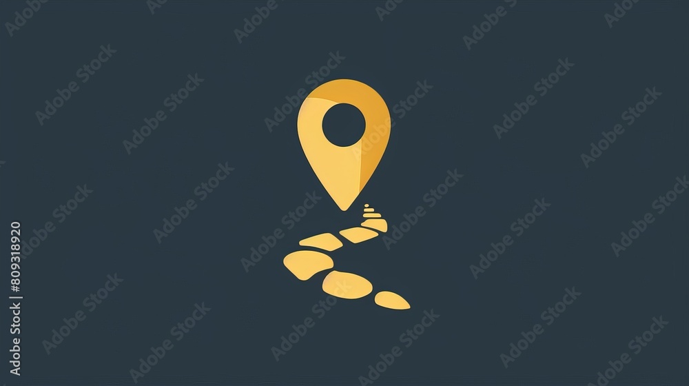 An iconographic representation of a footpath walking trail route marked ...