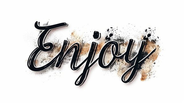 The word Enjoy created in Modern Calligraphy.