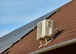 Air-conditioner exterior unit on solar roof