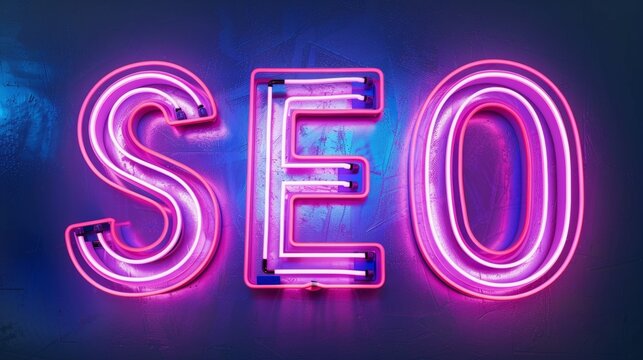 The word SEO created in Neon Calligraphy.