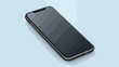 Soft isometric full black vector smartphone. 3d rea