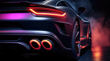 Neon-lit Exhaust System Modification In A High-performance Car