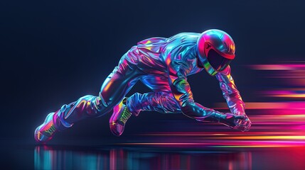 The character wears a robot suit and runs at the speed of light