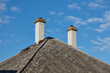 Chimneys on a house old roof