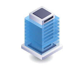 Aufkleber - Cloud server technology flat isometric illustration