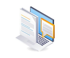 Aufkleber - Computer data information, infographics 3d illustration flat isometric