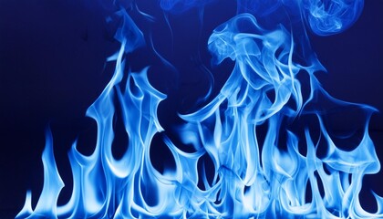 Wall Mural - blue fire background