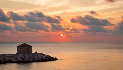 Wall Mural - sunrise in the sea