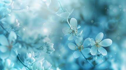 Soft blue spring floral background