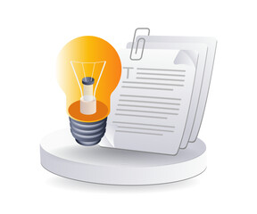 Poster - Business plan idea data infographics flat isometric 3d illustration