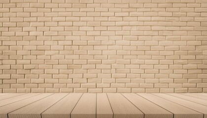 empty background of wide cream brick wall texture beige old brown brick wall concrete or stone textured wallpaper limestone abstract