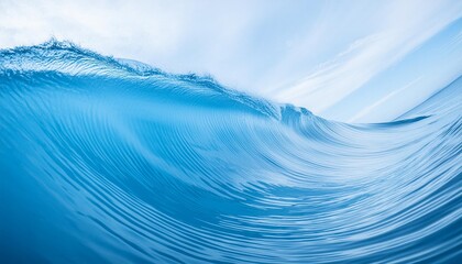 Wall Mural - an illustration of a blue wave showing soft and gentle lines with a low swirl