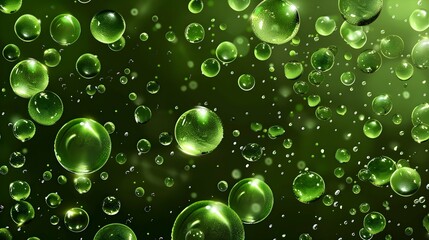 Wall Mural - Background with green drops.