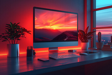 Poster - digital renderings showcasing website layouts with vibrant color schemes and intuitive navigation. c