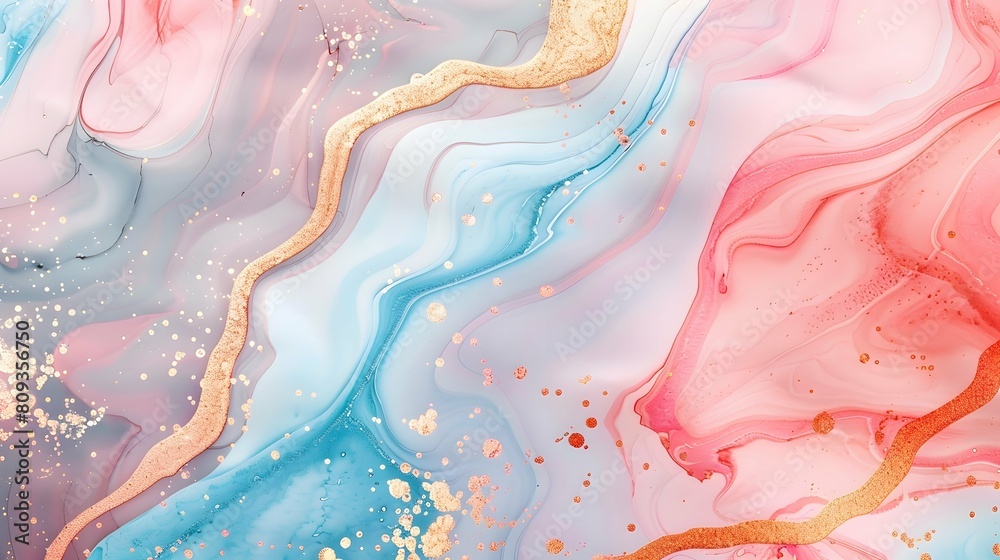 abstract watercolor paint background illustration soft pastel pink blue ...
