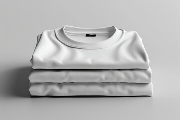 Wall Mural - A pristine white cotton t-shirt, neatly folded and ready to wear. Concept of casual fashion. Generative Ai.