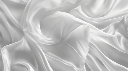 Wall Mural - White silk fabric backdrop, light silky background, soft beautiful texture, elegance