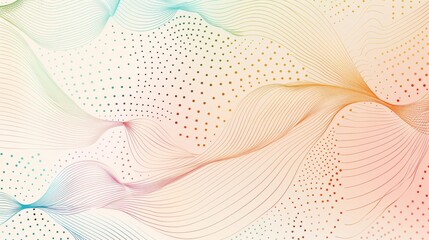 Wall Mural - An abstract background in pastel colors with a pattern of lines and dots. 