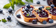 blueberry jam spread on toasts, generative AI