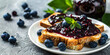 blueberry jam spread on toasts, generative AI
