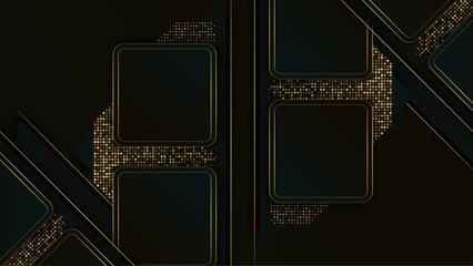 Wall Mural - Black background with golden textures. Elegant dark minimal background.