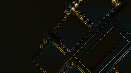 Wall Mural - Black background with golden textures. Elegant dark minimal background.