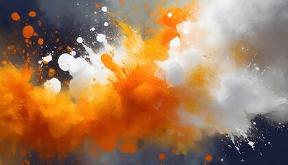 Wall Mural - white and orange color splash abstract background