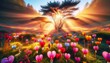 © FantasyLand86 - A vibrant scene depicting heart-shaped blossoms in a sunlit meadow.