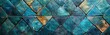 Moroccan Marrakech Tiles: Abstract Blue Turquoise Geometric Wallpaper Texture for Vintage Retro Concrete Stone Wall Banner