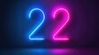 two number character neon light sign vector. two number character sign.