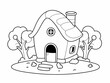 Cute house drawing coloring book