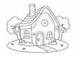 Cute house drawing coloring book