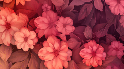 Red flower background wallpaper